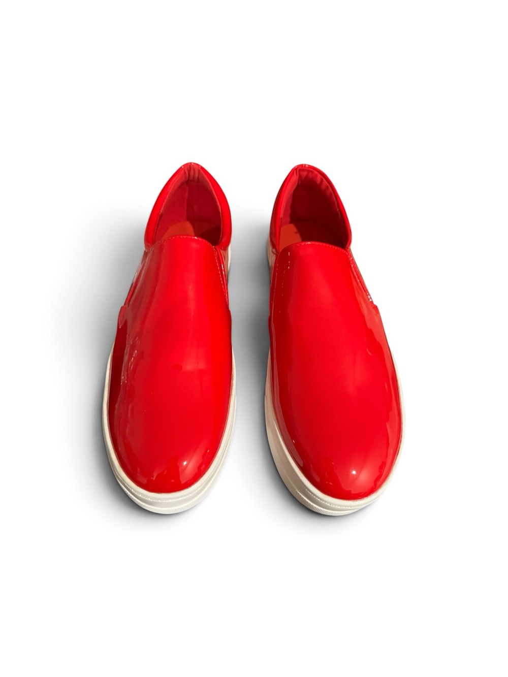 Azalea Wang Karen- Red Patent Slip-On Sneakers - Picture 3 of 9